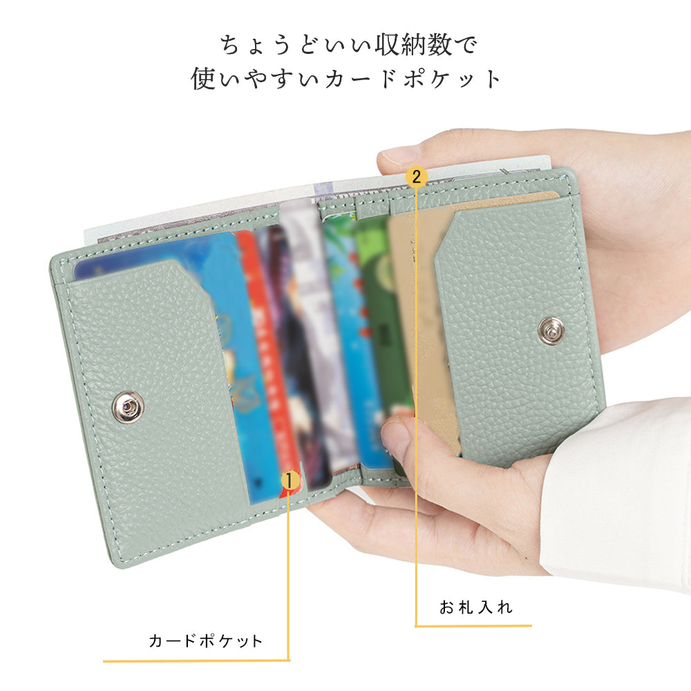財布 レディース 本革 二つ折り財布 コンパクト財布 カードケース 小銭入れ 革 ミニサイズ バイカラー ギフト かわいい プレゼント L字ファスナー