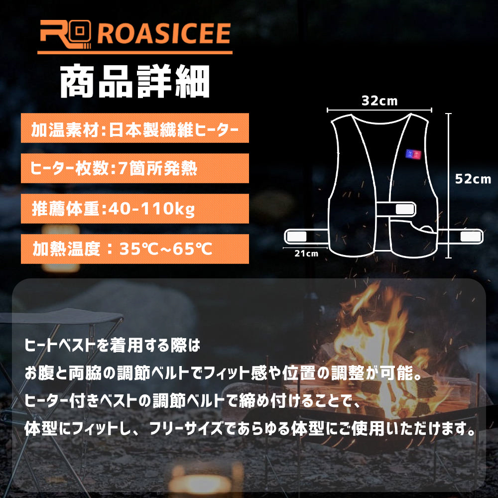 電熱ベスト バッテリー付き 加熱ベスト ヒーター 電熱ウェア ジャケット インナー ヒーターベスト USB式給電 急速発熱 3段階温度調節 超軽量 防寒着 作業着 メンズ レディース フリーサイズ 洗える 防寒ベスト 発熱ベスト アウトドア