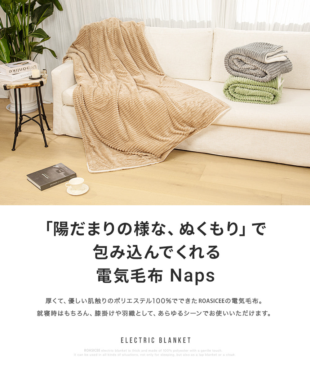 電気毛布 ROASICEE 掛け敷き兼用 大判190×130/160×80/120×60cm 炭素繊維ヒーター 両用 フランネル 自動電源オフ ダニ退治 過熱保護 タイマー機能付 電気ブランケット ひざ掛け 洗える ダブル 2人 節電 寒さ対策グッズ