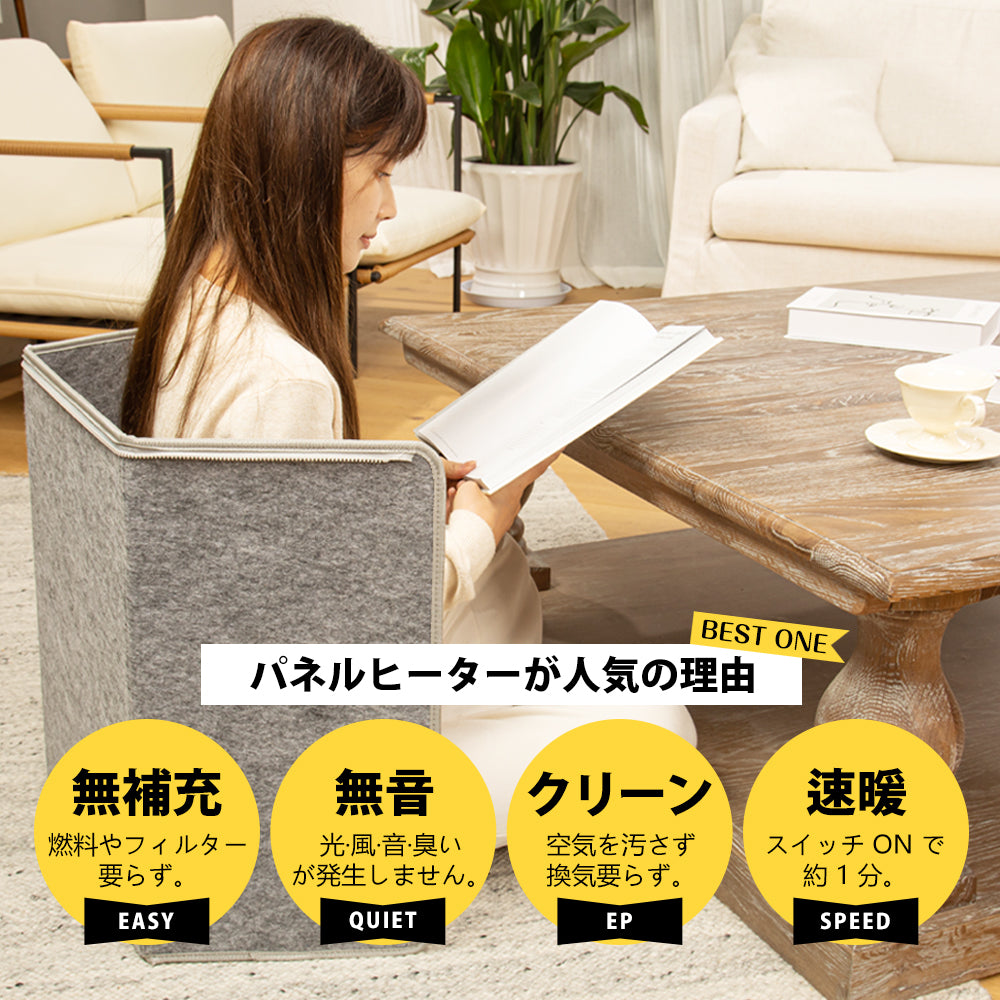 2025年最新モデル♪リモコン付き／パネルヒーター 6面 遠赤外線 足元ヒーター 毛布 10秒即暖 デスクヒーター ラウンド型 足冷え対策 足温器 暖房 省エネ 折りたたみ 脚入れ 日本製 ヒーター フットウォーマー クリスマスプレゼント