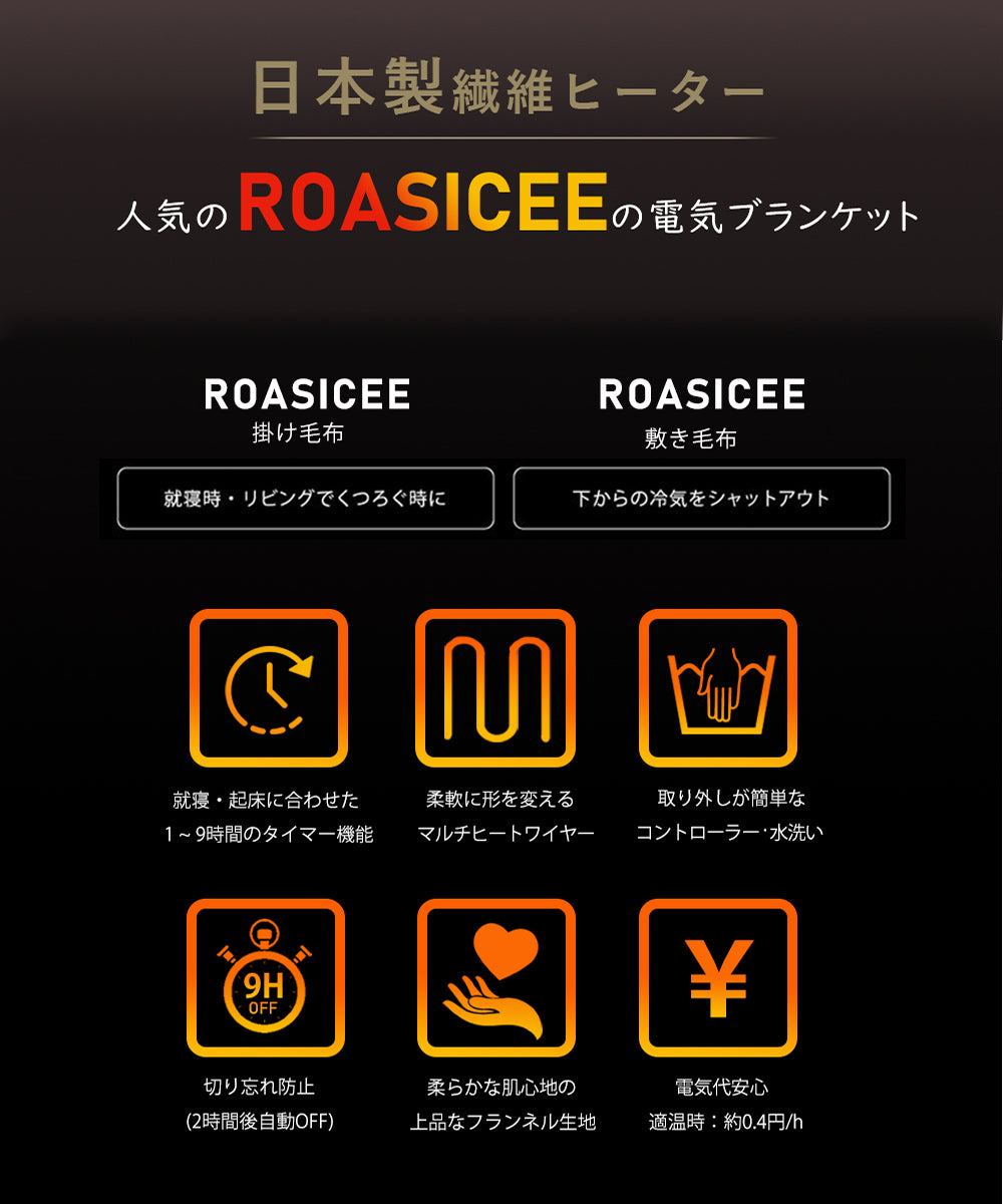 【1時間たった0.4円】電気毛布 着る毛布 大判168×85cm ROASICEE 掛け敷き 兼用 炭素繊維ヒーター タイマー機能付 両用 洗える フランネル 自動電源オフ ダニ退治 過熱保護 掛け敷き 電気ブランケット ひざ掛け 防寒 節電