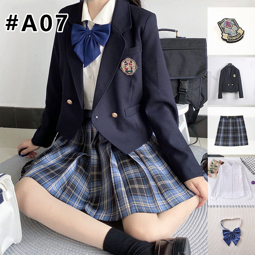 入学式 卒業式 スーツ 女の子 6点セット小学生 子供服 中学生 高校生 大きいサイズ ジャケット ブラウス スカート リボン エンブレム フォーマルスーツ 卒服 ジュニアスーツ ブラックフォーマル 卒業式服 お受験 発表会 送料無料XS S M L 2L 3L