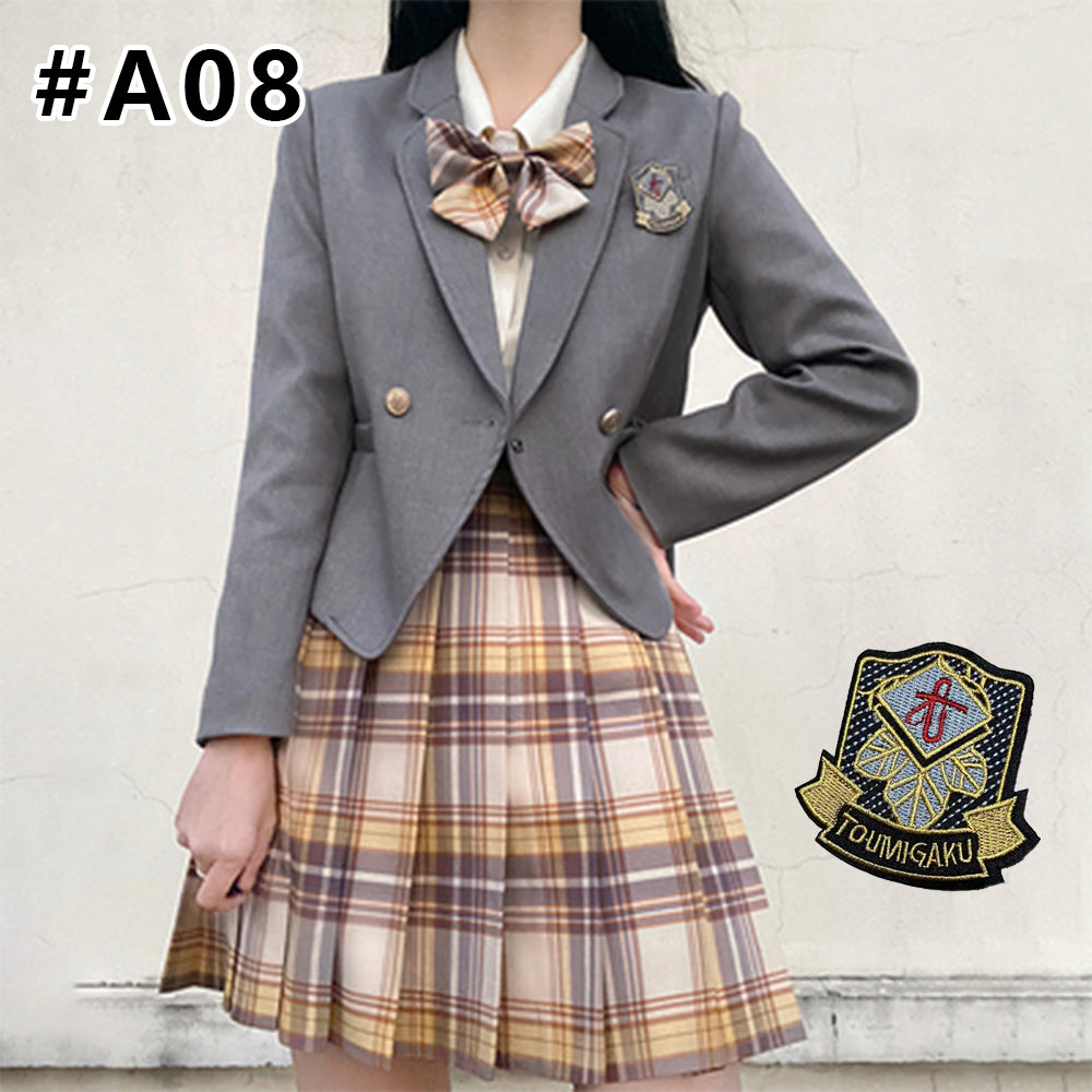 入学式 卒業式 スーツ 女の子 6点セット小学生 子供服 中学生 高校生 大きいサイズ ジャケット ブラウス スカート リボン エンブレム フォーマルスーツ 卒服 ジュニアスーツ ブラックフォーマル 卒業式服 お受験 発表会 送料無料XS S M L 2L 3L