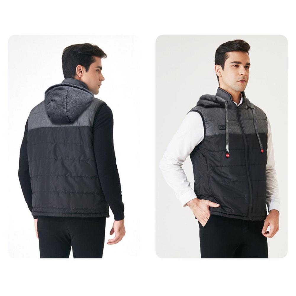 【フード付き★ フード取り外し可能】電熱ベスト 日本製 ヒーター 17つヒーター ROASICEE バッテリー付き 発熱ベスト 加熱ベスト 3段温度調整 ヒーターベスト レディース メンズ usb 洗える 電気ベスト 電熱ウェア 大きいサイズ