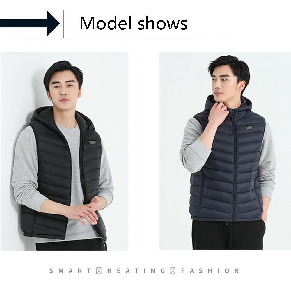 【加熱パネル17枚】【25000mAh バッテリー付】電熱ベスト 加熱ベスト 日本製繊維ヒーター 取外し可能フード付 3段温度調整 ヒーター 電熱ジャケット ベスト 洗える ヒーターベスト 電熱ベスト usb 電気ベスト 水洗いでき 電熱ウェア 防寒 ROASICEE