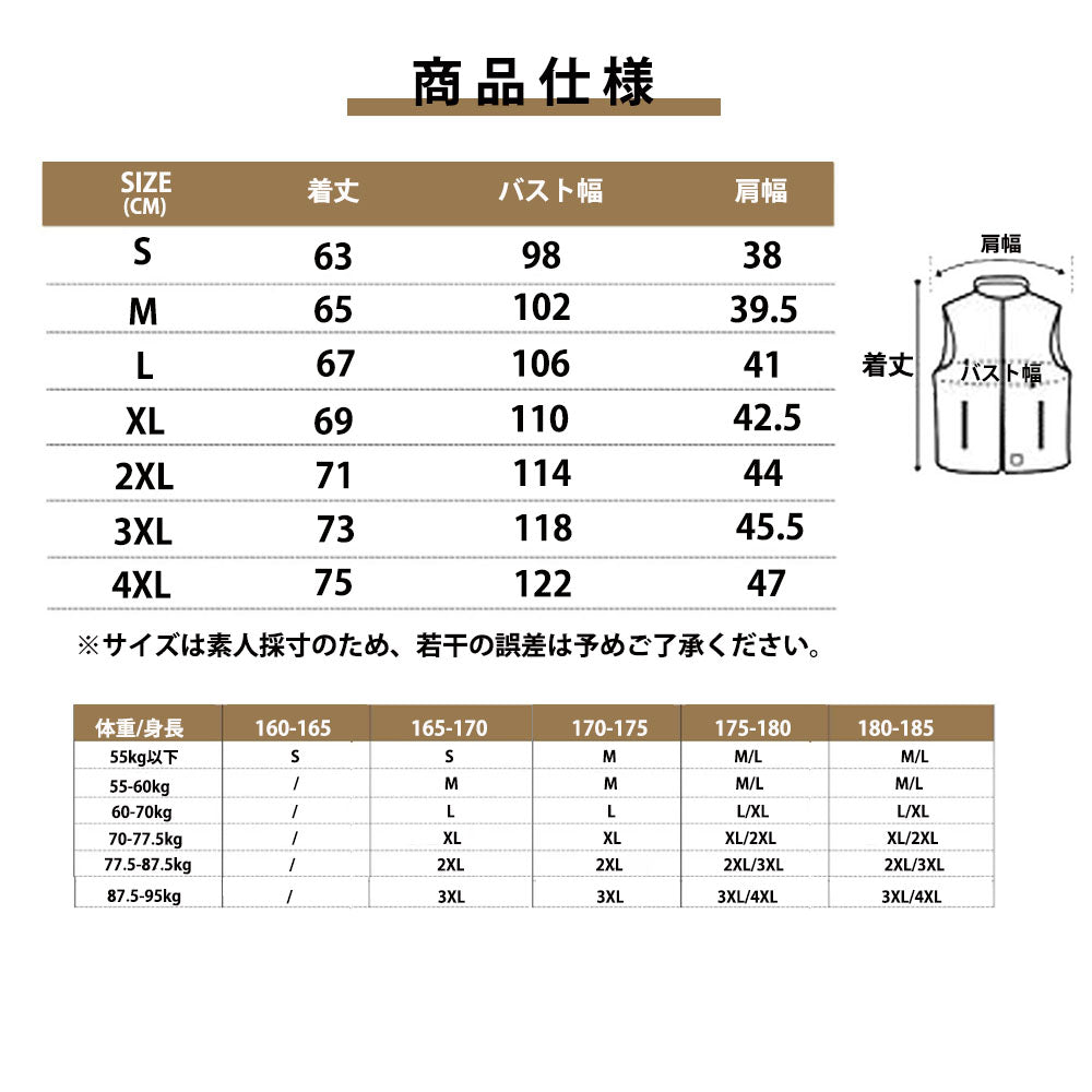 【2022最新強化版 17つヒーター】電熱ベスト ROASICEE バッテリー付き 加熱ベスト 日本製ヒーター 前後独立温度設定 レディース メンズ 電熱ジャケット ヒーターベスト バイクウェア 発熱ベスト usb 電気ベスト 水洗いでき 発熱 防寒 電熱ウェア 大きいサイズ