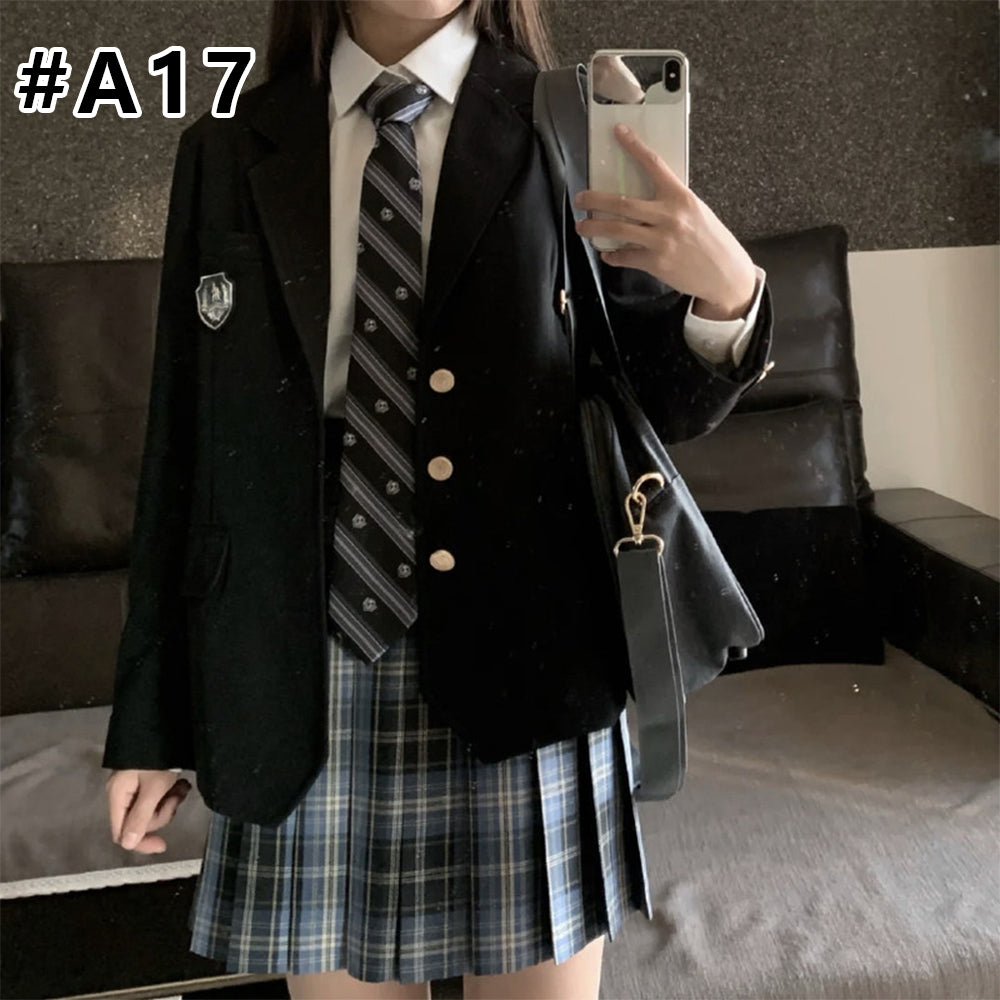 入学式 卒業式 スーツ 女の子 6点セット小学生 子供服 中学生 高校生 大きいサイズ ジャケット ブラウス スカート リボン エンブレム フォーマルスーツ 卒服 ジュニアスーツ ブラックフォーマル 卒業式服 お受験 発表会 送料無料XS S M L 2L 3L