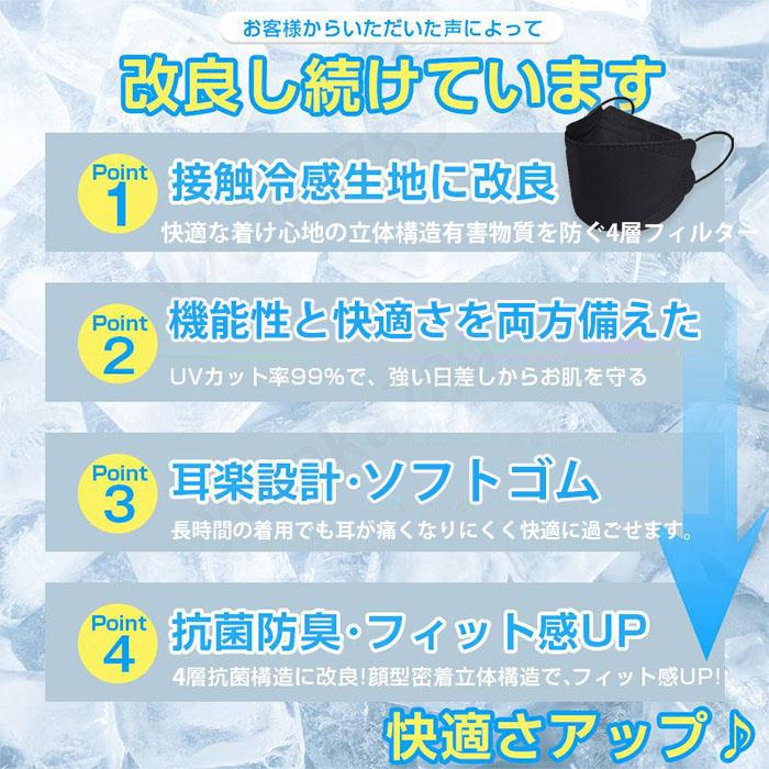 冷感マスク 不織布 立体 マスク 冷感不織布マスク 接触冷感 マスク夏用 マスク 個包装 50枚 入 血色カラー 3D 4層立体構造 PFE/BFE/VFE99%以上カット大人用 使い捨てマスク3d 平ゴム 夏用マスク 小顔 口紅がつきにくい 小さめ マスク