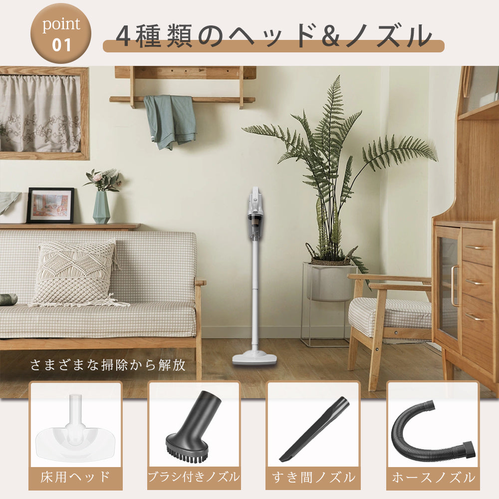 掃除機 サイクロン コードレス 12000paスティック型超強力吸引LED付き掃除機 ハンディ2way コンパクト多機能 スティッククリーナーコードレス掃除機静音設計 0.65kg超軽量 30分作動 車用掃除機 シンプル デザイン お手入れ簡単 掃除 一人暮らし