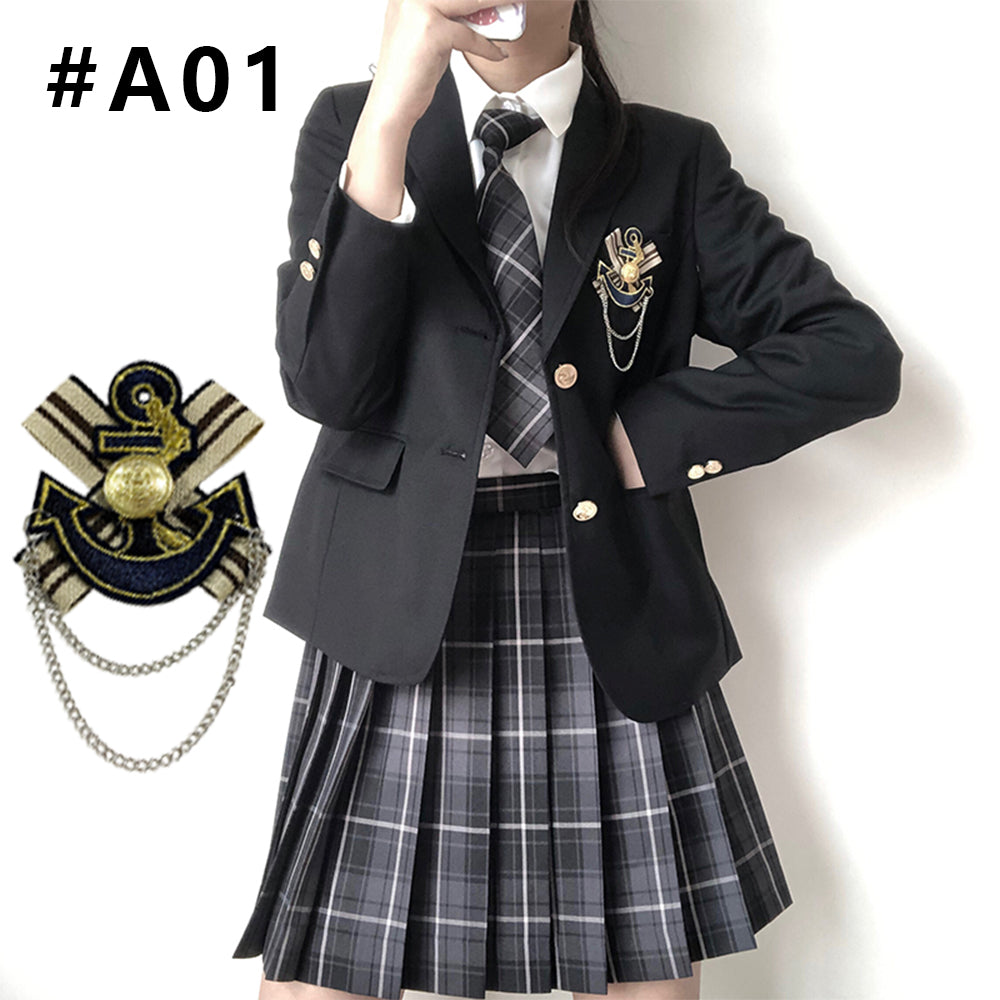 入学式 卒業式 スーツ 女の子 6点セット小学生 子供服 中学生 高校生 大きいサイズ ジャケット ブラウス スカート リボン エンブレム フォーマルスーツ 卒服 ジュニアスーツ ブラックフォーマル 卒業式服 お受験 発表会 送料無料XS S M L 2L 3L