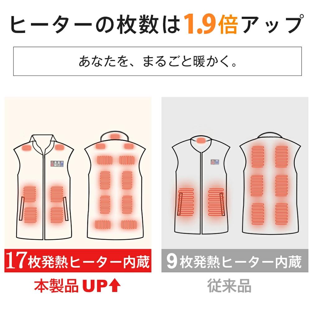 電熱ベスト 日本製ヒーター 17つヒーター ROASICEE 発熱ベスト 加熱ベスト 3段温度調整 防寒 電熱ジャケット ヒーターベスト フード付き& レディース メンズ usb 電気ベスト 電熱ウェア 洗える 登山 釣り 大きいサイズ S-7L