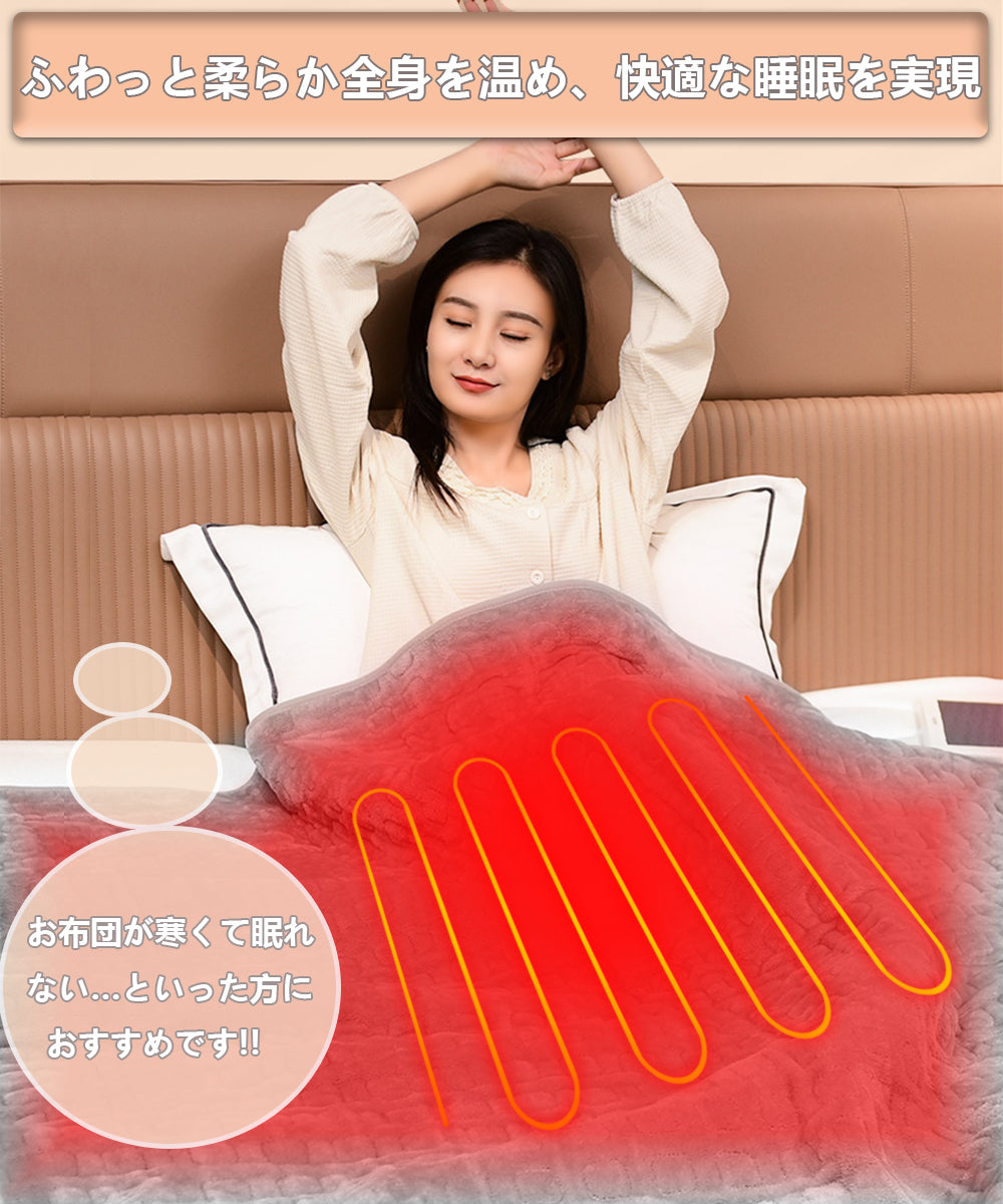 電気毛布 掛け敷き兼用 ROASICEE 160×130cm 電気ひざ掛け 両用 洗える フランネル 6段階温度調節 自動電源オフ ダニ退治 省エネ 過熱保護 掛け 敷き 電気ブランケット ひざ掛け 電気しき毛布 電気掛け毛布 防寒対策 足元暖房