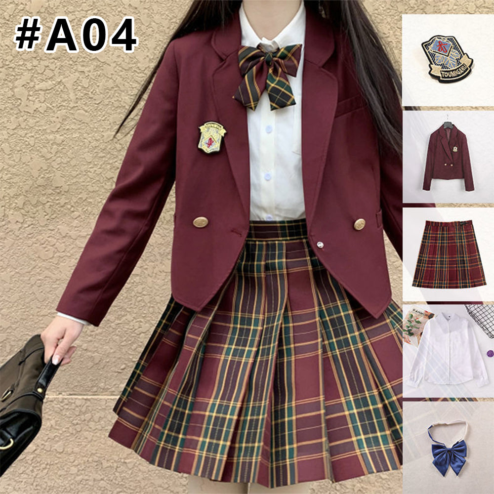 入学式 卒業式 スーツ 女の子 6点セット小学生 子供服 中学生 高校生 大きいサイズ ジャケット ブラウス スカート リボン エンブレム フォーマルスーツ 卒服 ジュニアスーツ ブラックフォーマル 卒業式服 お受験 発表会 送料無料XS S M L 2L 3L